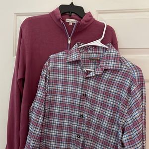 Peter Millar shirt and half-zip pullover set size M